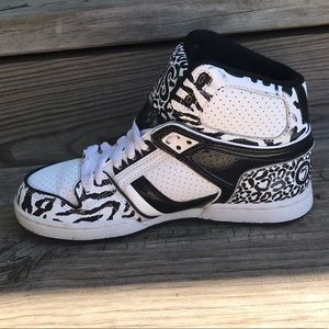 Animal print black and white Osiris Skater Shoes